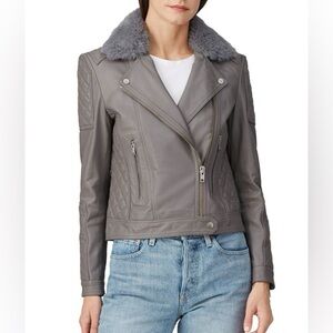 Sipos New York Gray Leather Biker Jacket